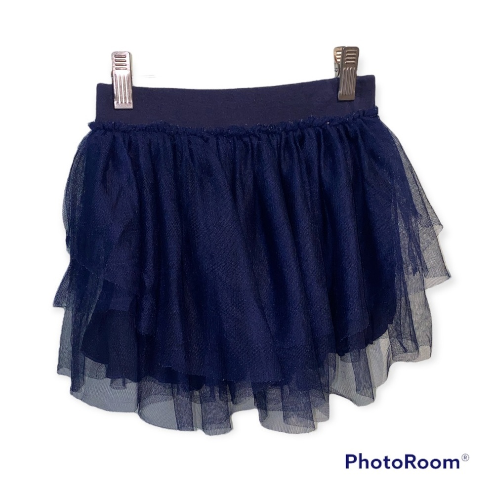 Splendid Navy Blue Soft Layered Tulle Skirt Girls Size 7/8